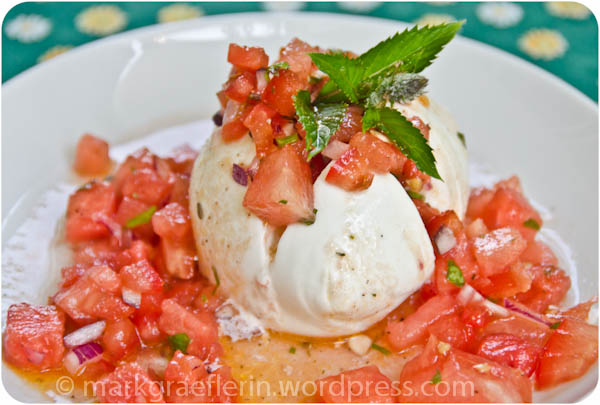Mozzarella mit Wassermelonen-Salsa – Lebensart im Markgräflerland